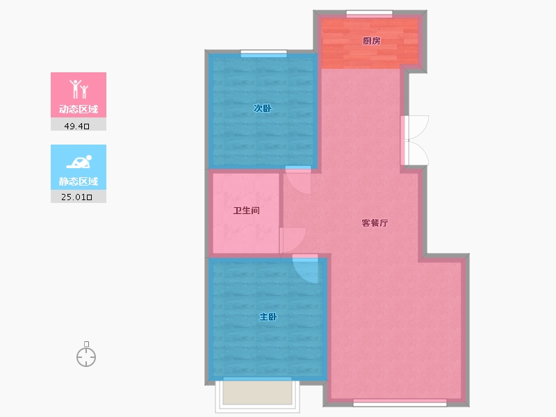 吉林省-白城市-萬象府-66.91-户型库-动静分区