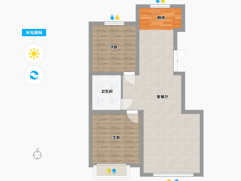 吉林省-白城市-萬象府-66.91-户型库-采光通风