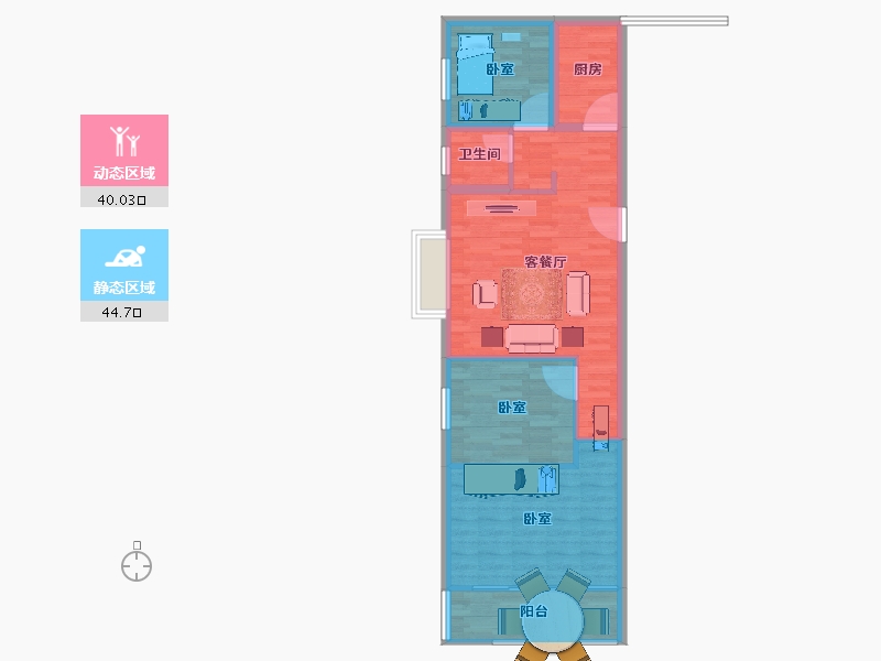 河北省-邯郸市-米兰·领寓-76.71-户型库-动静分区