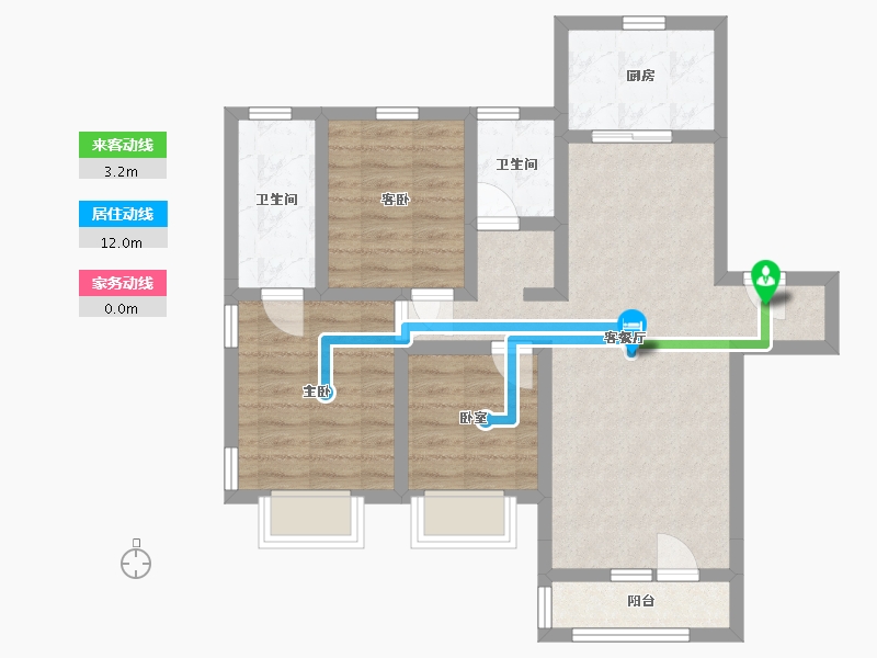 辽宁省-大连市-隆昌世家-73.05-户型库-动静线