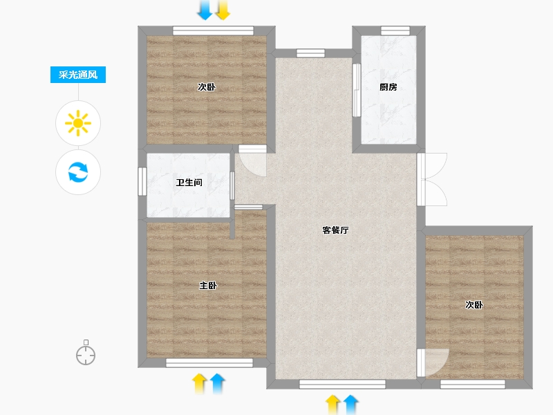 吉林省-延边朝鲜族自治州-华洋天邑澜山-77.55-户型库-采光通风