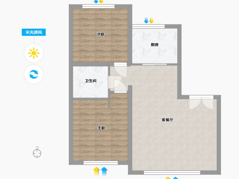 吉林省-延边朝鲜族自治州-华洋天邑澜山-65.01-户型库-采光通风