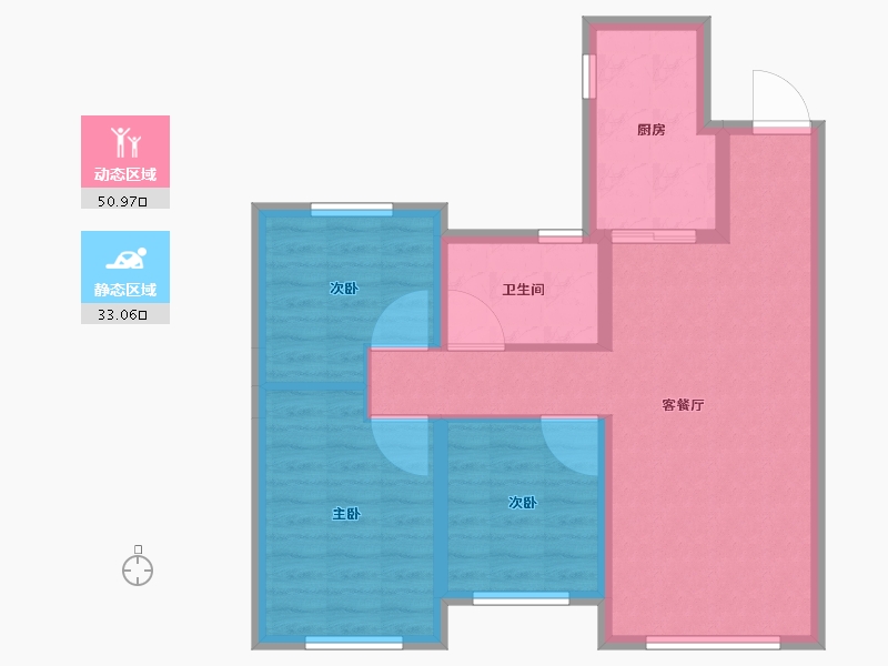 黑龙江省-佳木斯市-融创·冰雪影都-75.11-户型库-动静分区