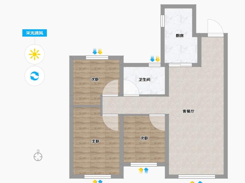 黑龙江省-佳木斯市-融创·冰雪影都-75.11-户型库-采光通风