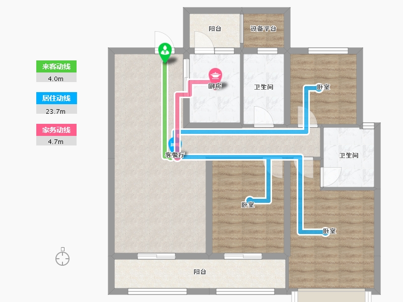 云南省-昆明市-金博宜和园-94.30-户型库-动静线