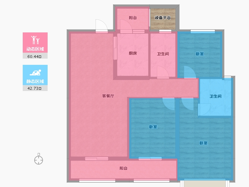 云南省-昆明市-金博宜和园-94.30-户型库-动静分区