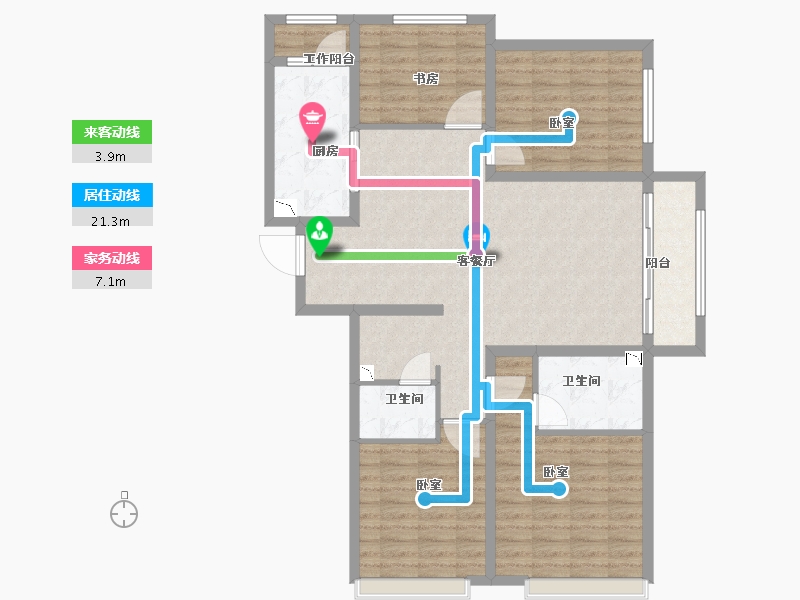 山西省-太原市-保利壹号公馆四期-113.00-户型库-动静线