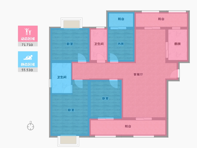 云南省-昆明市-金博宜和园-112.68-户型库-动静分区