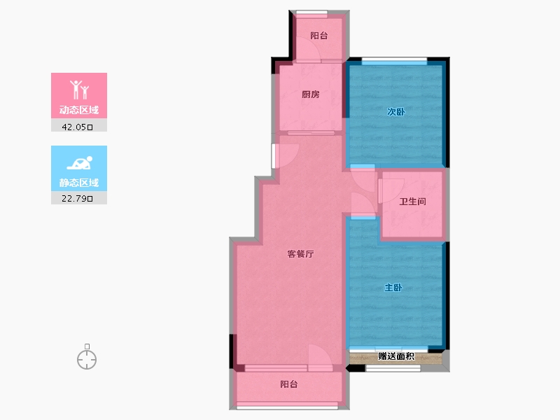 辽宁省-营口市-普罗旺斯-58.35-户型库-动静分区