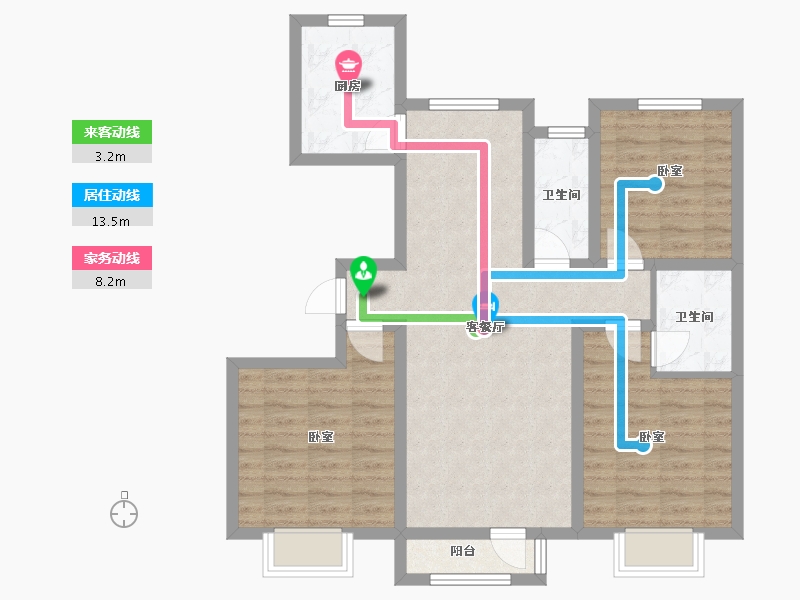 河北省-邢台市-东胜紫御兰庭-84.96-户型库-动静线