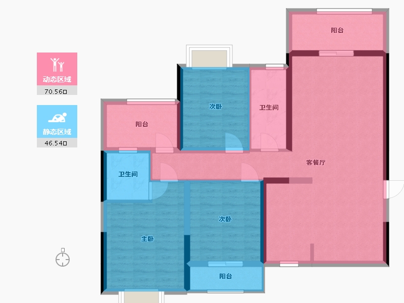 湖南省-邵阳市-江岸景苑-104.61-户型库-动静分区