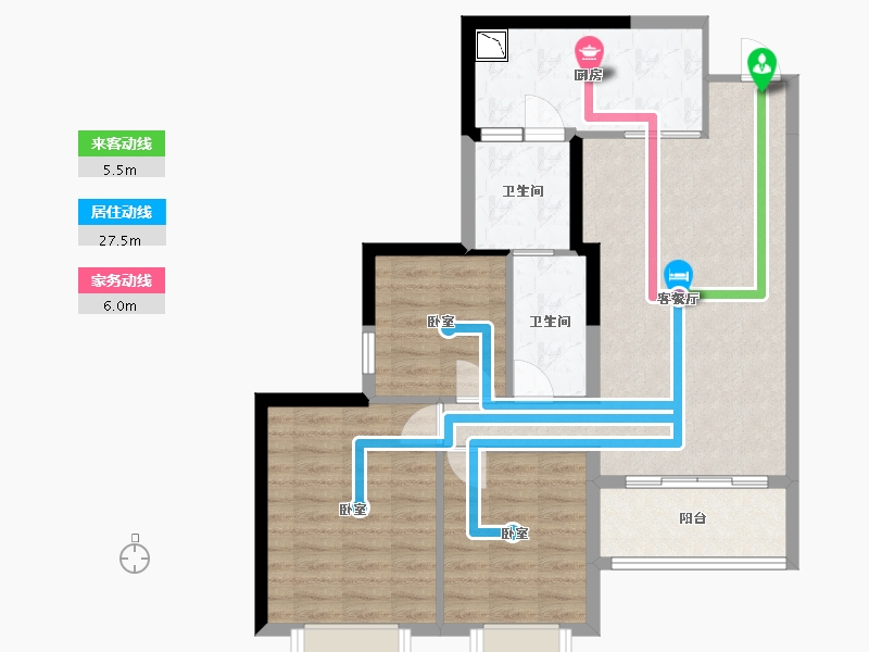 辽宁省-营口市-鑫盛家园-83.03-户型库-动静线