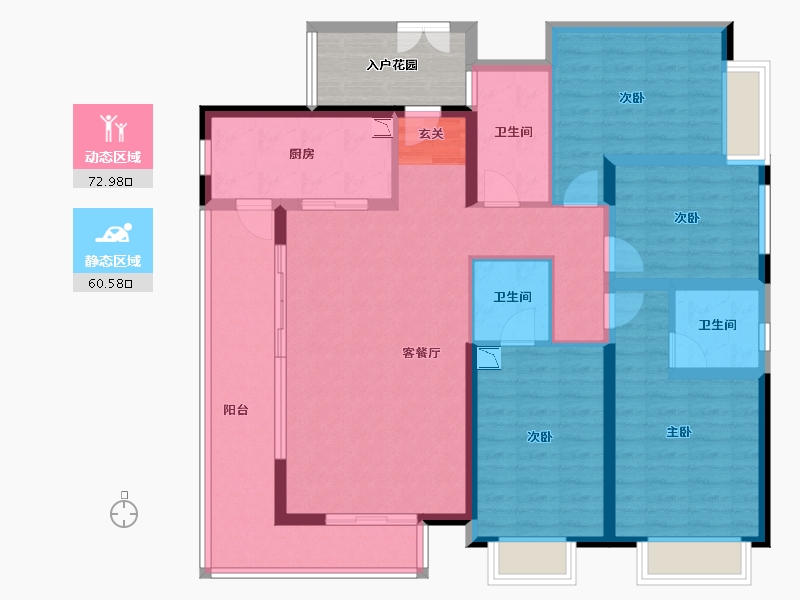 云南省-昆明市-融城昆明湖-124.62-户型库-动静分区