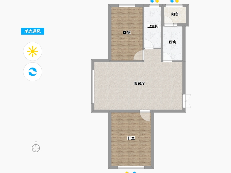 黑龙江省-佳木斯市-万公馆-80.51-户型库-采光通风