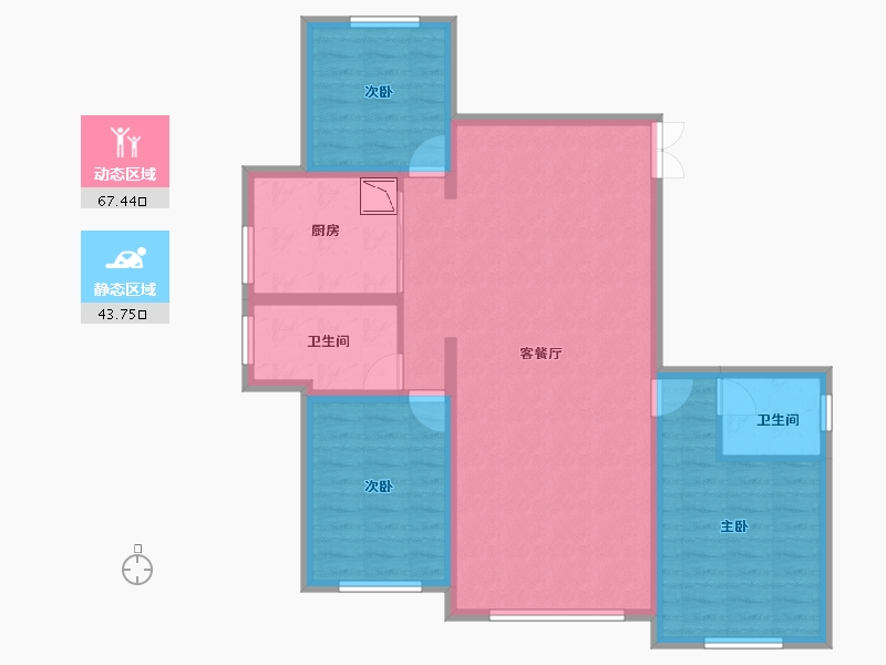 黑龙江省-牡丹江市-星河传说·花园城-99.81-户型库-动静分区