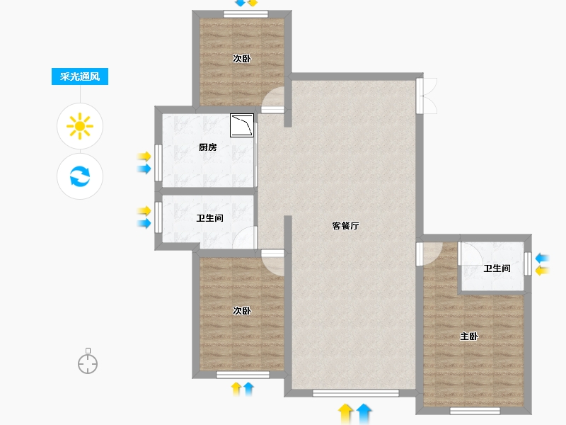 黑龙江省-牡丹江市-星河传说·花园城-99.81-户型库-采光通风