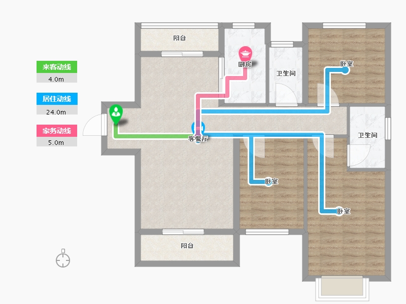 河北省-邢台市-中鼎理想城-96.96-户型库-动静线