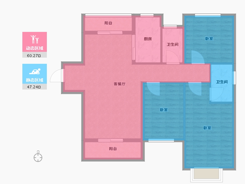 河北省-邢台市-中鼎理想城-96.96-户型库-动静分区