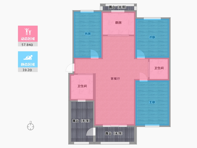 吉林省-延边朝鲜族自治州-大信丽水家邑-102.91-户型库-动静分区