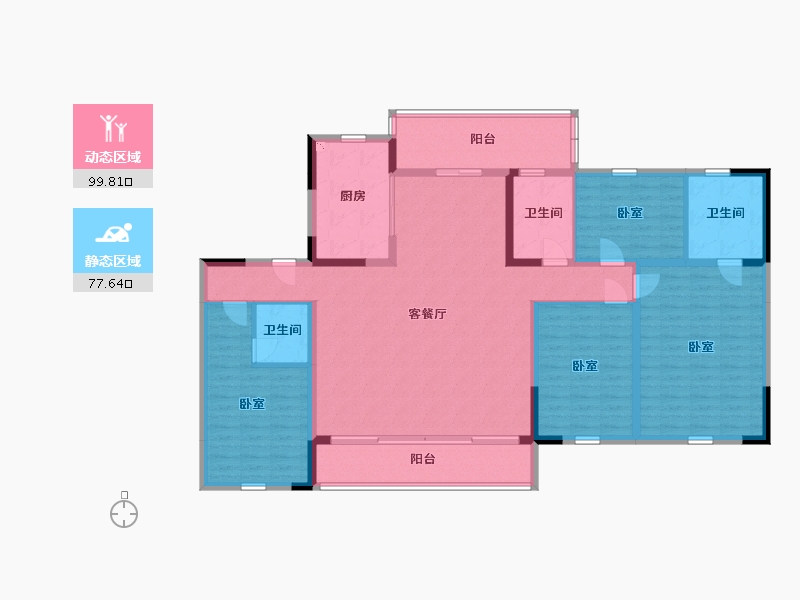 辽宁省-锦州市-碧桂园· 锦绣西湖|前程-160.89-户型库-动静分区