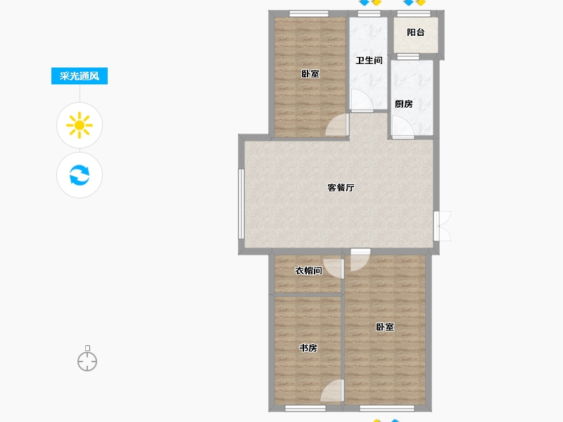 黑龙江省-佳木斯市-万公馆-95.99-户型库-采光通风