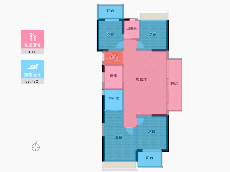 云南省-曲靖市-益府中央公园-111.27-户型库-动静分区