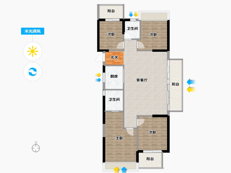 云南省-曲靖市-益府中央公园-111.27-户型库-采光通风