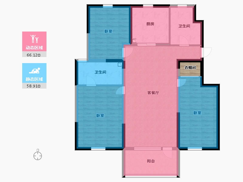 辽宁省-营口市-保利五月花-114.35-户型库-动静分区