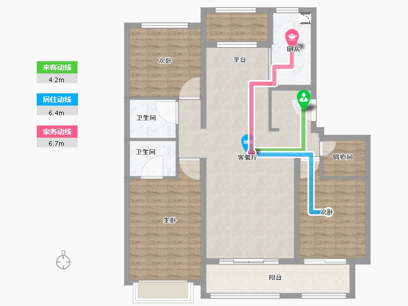 黑龙江省-哈尔滨市-中海时代公馆-115.00-户型库-动静线