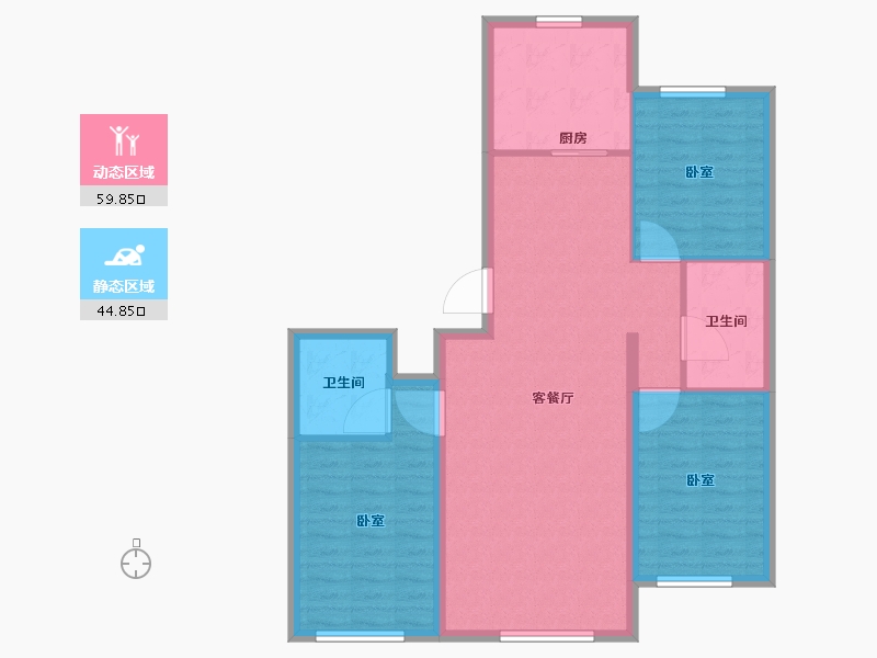 辽宁省-大连市-学府尚居三期-95.01-户型库-动静分区