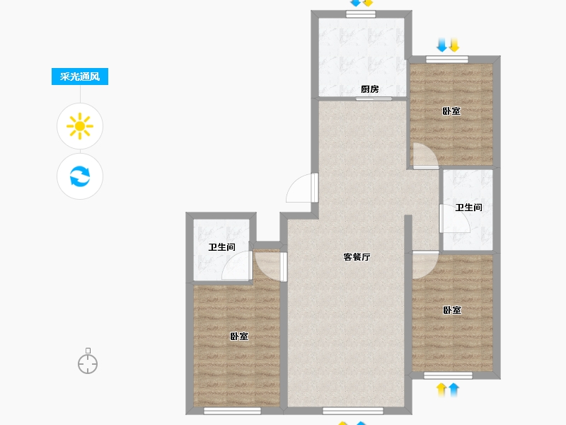 辽宁省-大连市-学府尚居三期-95.01-户型库-采光通风