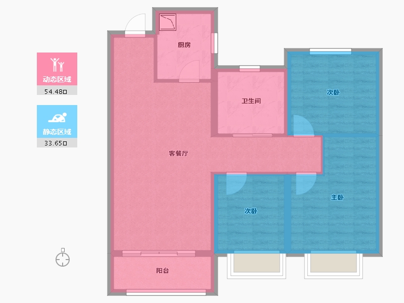 黑龙江省-哈尔滨市-中粮·锦云世家-78.70-户型库-动静分区