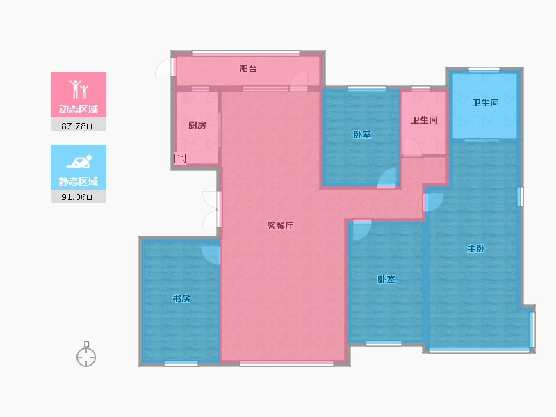 辽宁省-葫芦岛市-乾瑞·嘉山墅 │天悦-162.82-户型库-动静分区