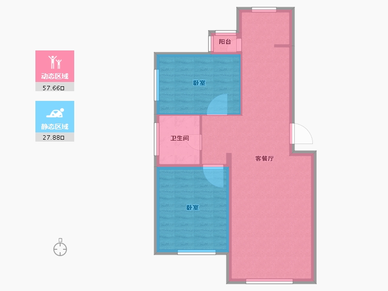 辽宁省-大连市-学府尚居三期-77.63-户型库-动静分区