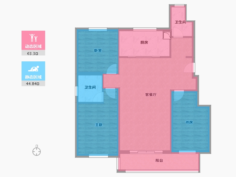 辽宁省-葫芦岛市-红海湾二期-97.59-户型库-动静分区