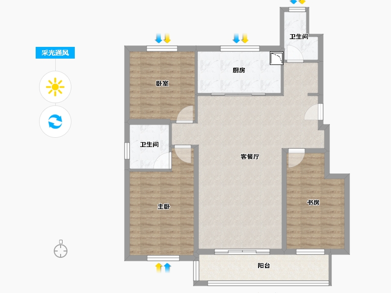 辽宁省-葫芦岛市-红海湾二期-97.59-户型库-采光通风