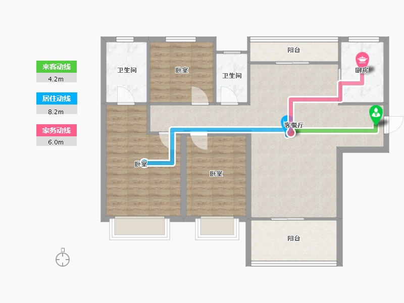 河北省-邢台市-中鼎理想城-95.58-户型库-动静线