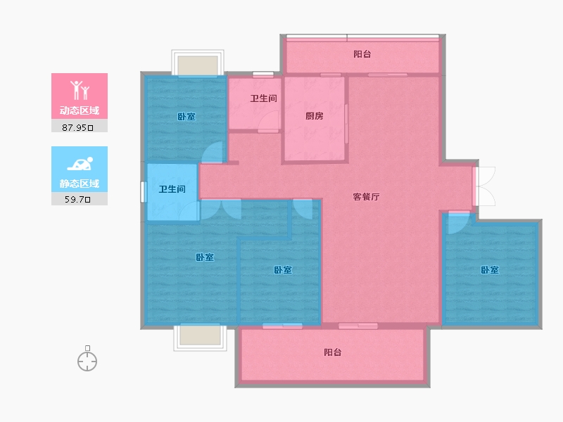 云南省-昆明市-康锦名门-135.12-户型库-动静分区