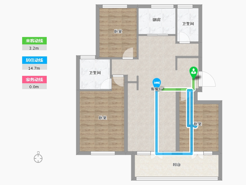 辽宁省-大连市-大连玉兰花园二期-91.18-户型库-动静线