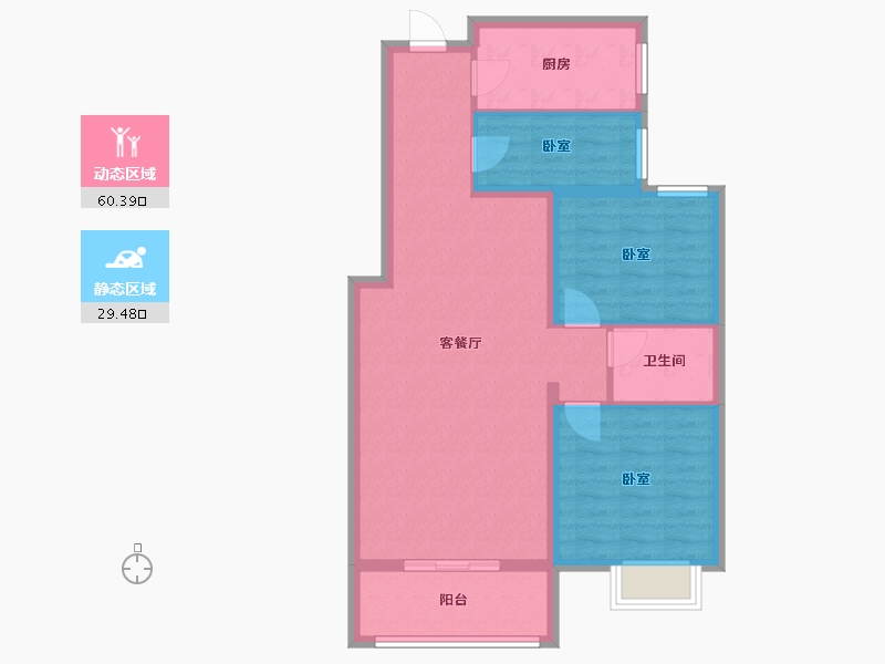 河北省-邢台市-邢台天山熙湖二期-80.76-户型库-动静分区