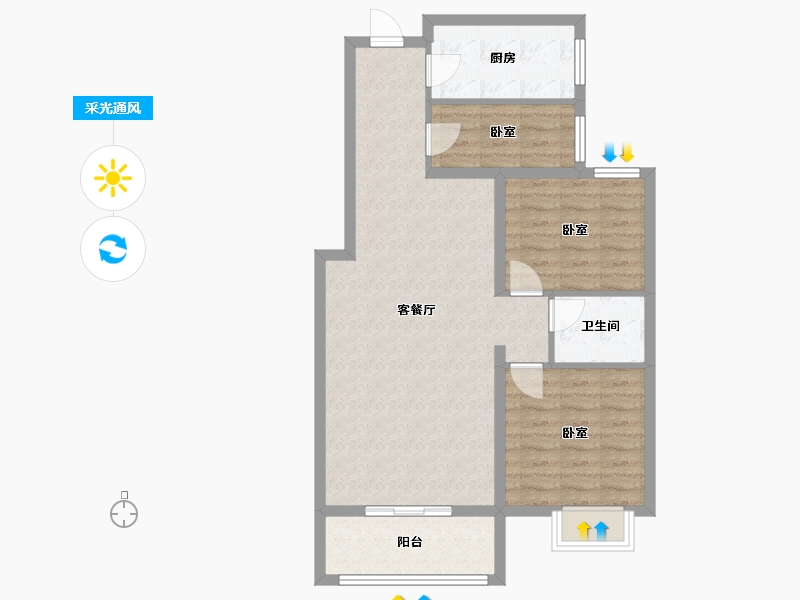 河北省-邢台市-邢台天山熙湖二期-80.76-户型库-采光通风