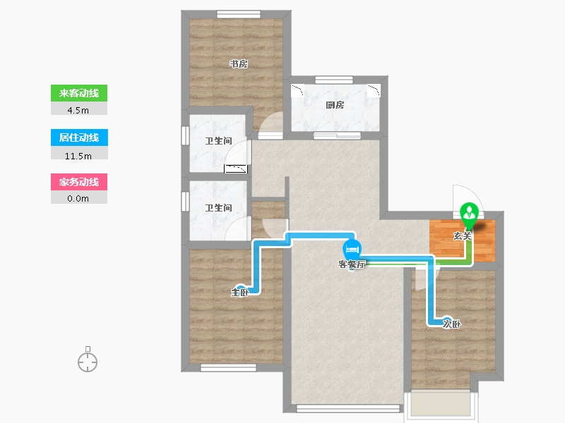 河北省-唐山市-华彩唐荣府二期-77.03-户型库-动静线