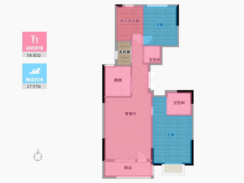 吉林省-延边朝鲜族自治州-大西洋公馆-79.91-户型库-动静分区