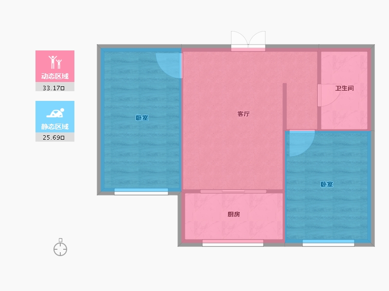 黑龙江省-佳木斯市-万公馆-53.63-户型库-动静分区