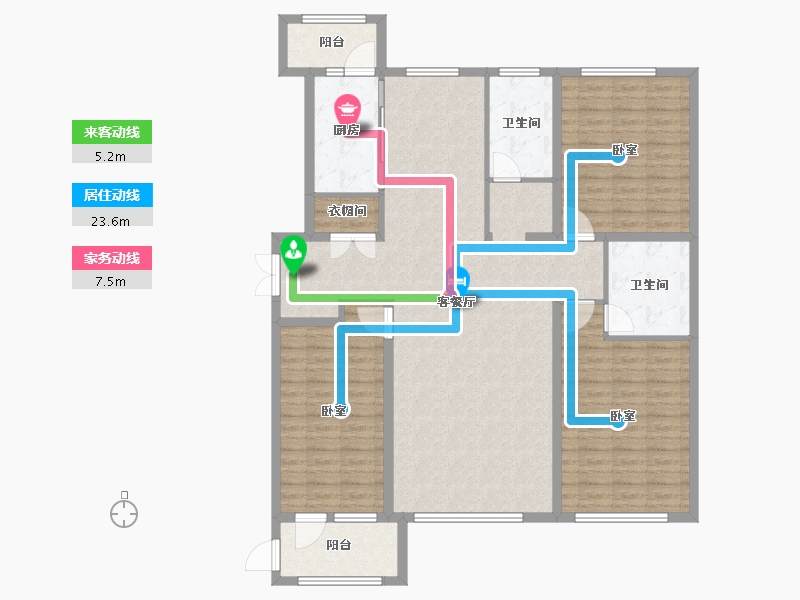 黑龙江省-佳木斯市-万公馆-143.09-户型库-动静线