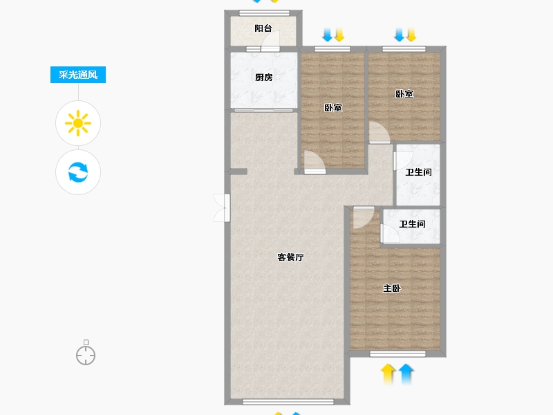 黑龙江省-佳木斯市-万公馆-118.09-户型库-采光通风