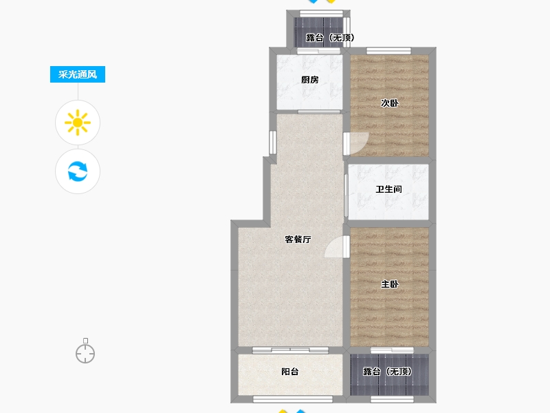 吉林省-延边朝鲜族自治州-大信丽水家邑-69.72-户型库-采光通风