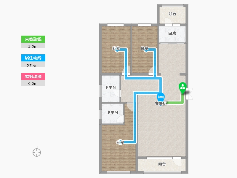 黑龙江省-佳木斯市-万公馆-131.07-户型库-动静线