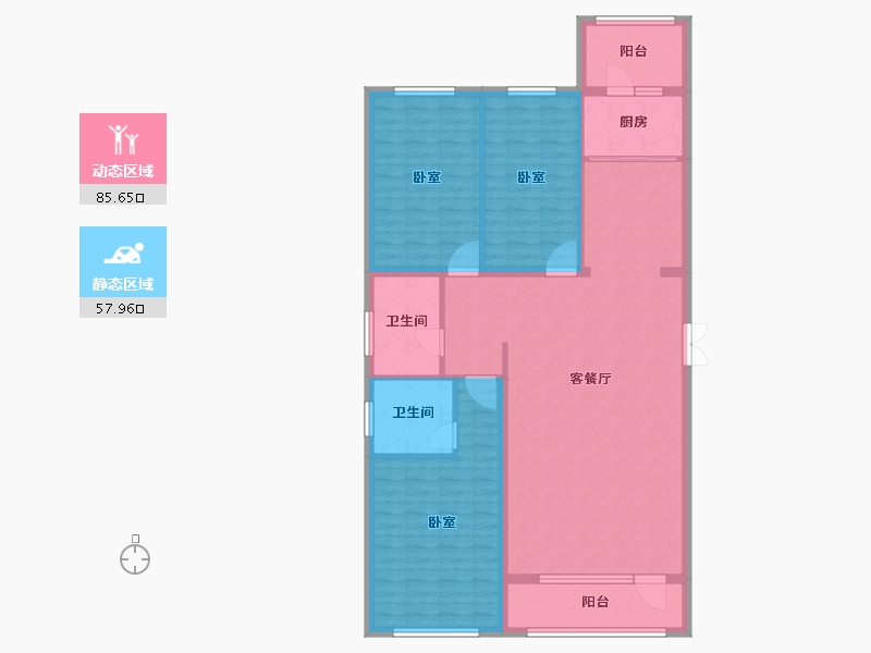 黑龙江省-佳木斯市-万公馆-131.07-户型库-动静分区