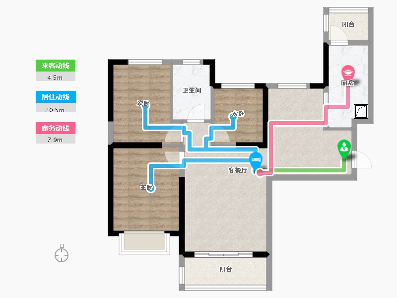 黑龙江省-哈尔滨市-哈尔滨恒大中央广场-77.21-户型库-动静线